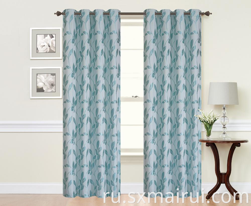 Wholesale 100% Polyester Leaf Jacquard Curtain Panel